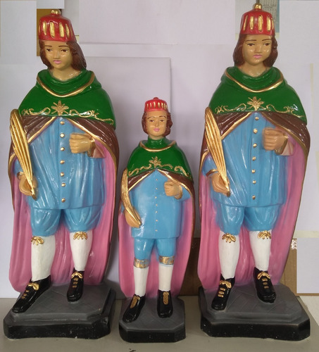 Escultura São Cosme + Damião 60cm + Doum 40cm 3 Peças Grande