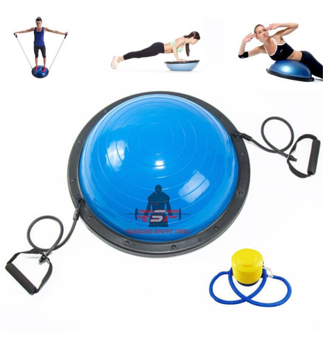 Pelota Bosu Equilibrio Ball Fitness 65 Cm + Inflador + Ligas