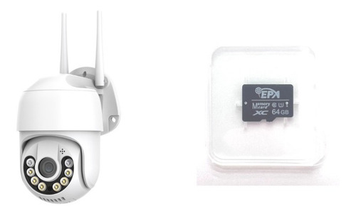 Imagen 1 de 8 de Camara Ptz Ip Wifi Exterior 2mp Icsee + Micro Sd 64gb Epa