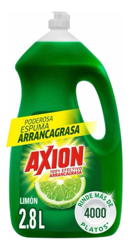 Lavatrastes Líquido Axion 100% Efectivo Arranca Grasa 2.8 L
