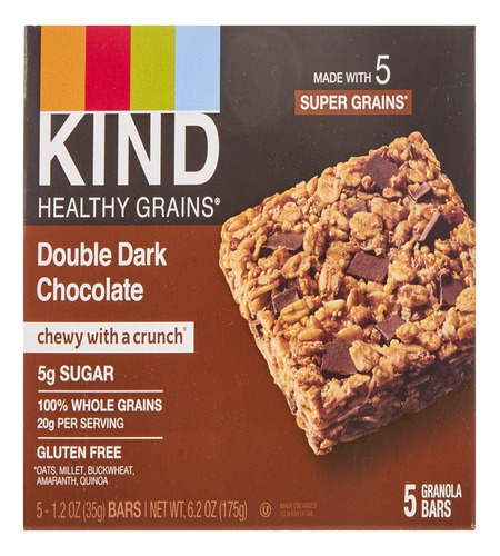 Kind Barras De Chocolate Negro Doble De Granos Saludables, 5