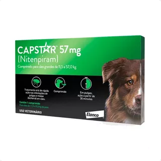 Capstar Antipulgas, Mata Bernes Cães Até 57kg Envio Imediato