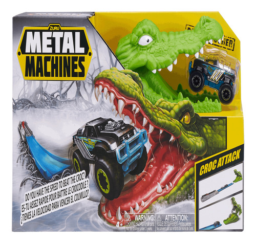 Pista Lanzador Croc Attack Con Vehículo Metal Machines