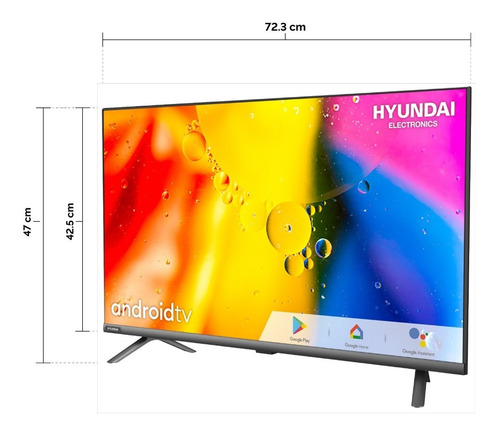 Imagen 4 de 6 de Televisor Hyundai 32 Pulgadas Hd Smart Android By Google