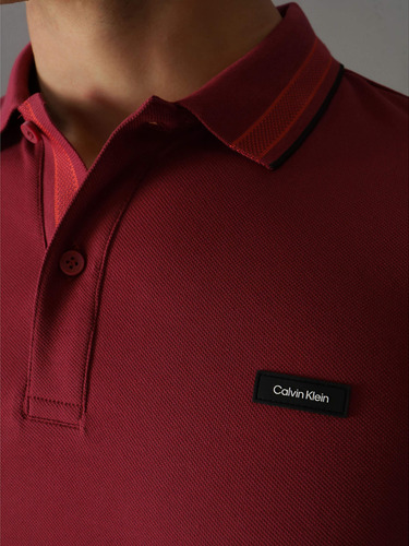 Polo Stretch Multi Tipping Rojo Calvin Klein