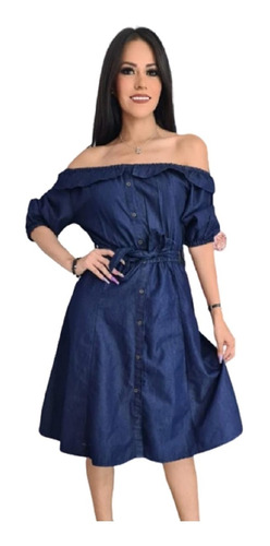 Vestido Campesino Premium Mezclilla Stretch Para Dama