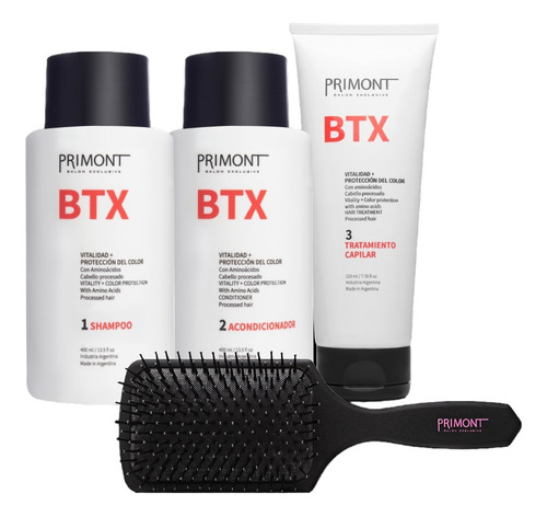 Btx  Shampoo+acondicionador+tratamiento 220+cepillo Primont