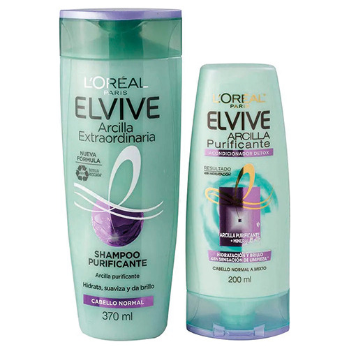 Pack Elvive Arcilla Shampoo 370ml + Acondicionador 200ml Ub