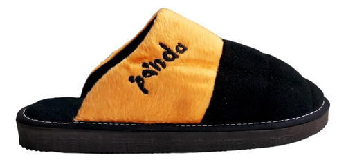 Pantufla Piel Sintética Liviana Cómoda Hombre Panda 01 