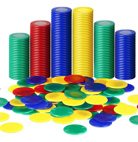 400 Peças De Fichas De Pôquer De Plástico, 4 Cores, Contagem
