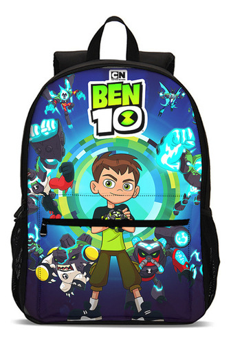 A Mochila Escolar Con Estampado De Hacker Junior De Ben 10, Cr