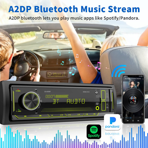 Receptor Estéreo Para Coche Stiflix Single Din Bluetooth Con