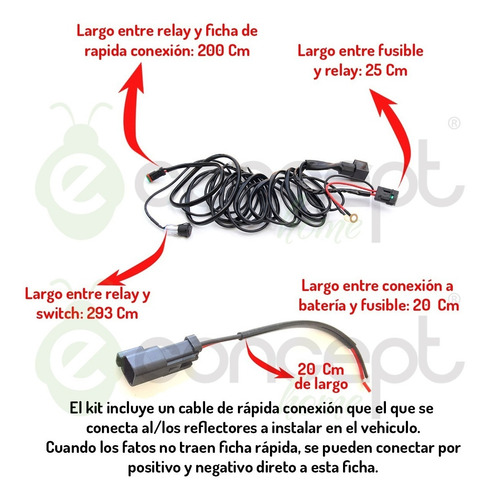 Kit De Instalación 180w Faros Auxiliares Cableado Seguro
