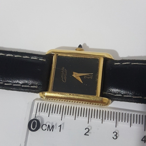 Relogio Cartier Acorda Antigo 01 Todo Em Plaque De Ouro Lind