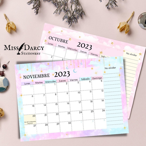 Calendario Para Imprimir 2023 Planner Mensual A4 Almanaque