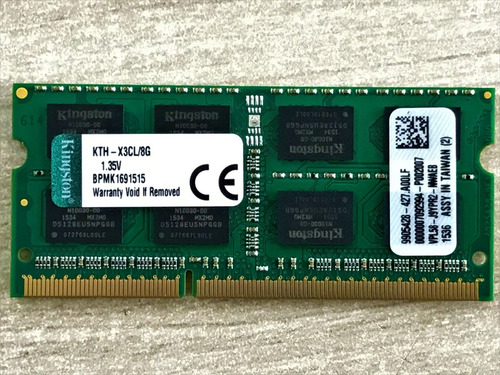 Imagem 1 de 5 de Memoria Kingston Ddr3 Kth-x3cl / 8gb 1600mhz (com Nf-e)
