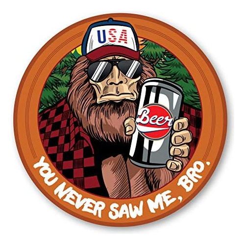Calcomanía De Parachoques American Usa Sasquatch Bigf...