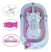Comprar Bañera Para Bebe Con Cojin Flotador Plegable Color Rosa bañera para bebes portatiles