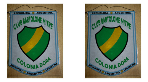 Banderin Mediano 27cm Club Bartolome Mitre Colonia Dora