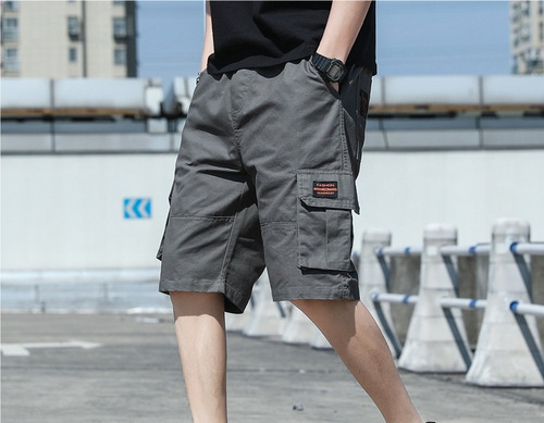 Pantalones Cortos De Carga Para Hombres Moda Suelta