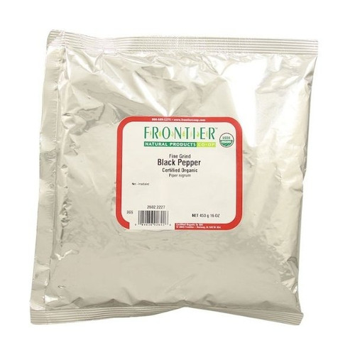 Frontier Productos Naturales, Orgánicos Molido Fino Negro Pi