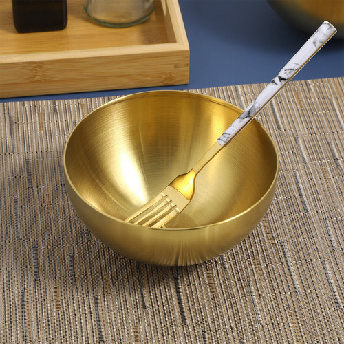 Cuenco De Arroz De Acero Inoxidable Práctico Para Comer Ensa
