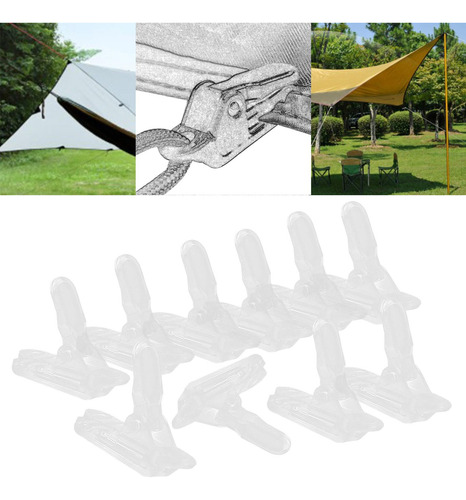 2 X 10 Uds Clips Para Lona Empuñaduras De Bloqueo Claro