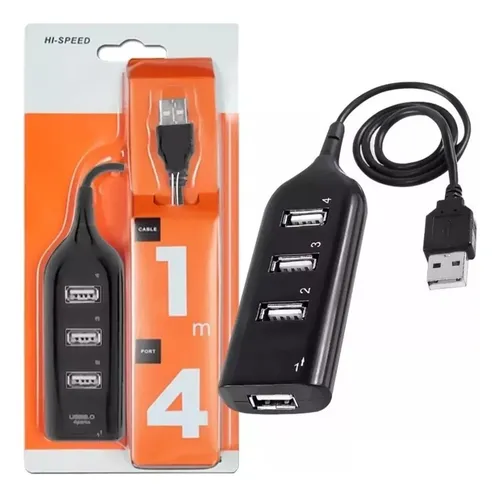 Cable Adaptador 4 Puertos Usb 2.0 Hub Hi Speed 1m