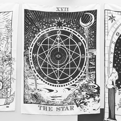 Imagen 4 de 6 de Tapiz Paño Carta De Tarot The Star La Estrella - Grande