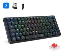 Comprar TERPORT 75% Teclado Mecánico Inalámbrico Low-profile Z11 Español BT\u002F2.4G\u002FCableado Luces RGB, Teclado Inalambrico Recargable Programable Con Low Profile Switch Portátil Para Windows Y Mac - 85 Teclas