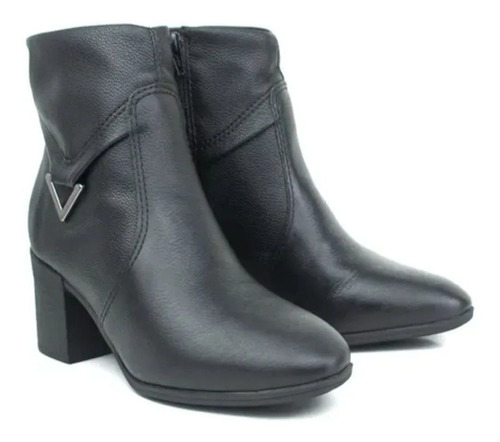 Bota Feminina Montaria Bottero Cano Curto 314217 Couro Preto