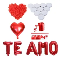 Comprar 400 Pétalas + 5 Velas + 25 Balão Coração 45cm+ Balão Te Amo