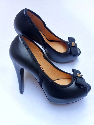 Zapatillas Westies Tacon Peep Toe Negro 26 Mx Nine West 