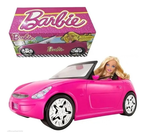 Imagen 1 de 4 de Coche Auto Barbie Para Muñeca En Caja Con Stickers Miniplay