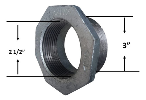 Reduccion Bushing Galvanizada 3 X 2 1/2 Pulgadas