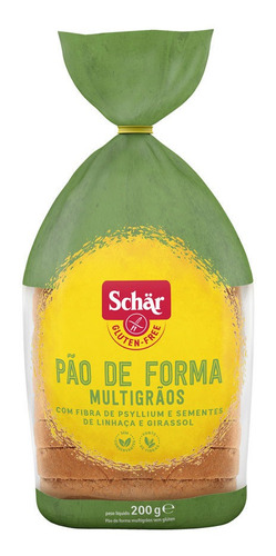 Pão De Forma Multigrãos Sem Glutén Lactose Vegan Schar 200g