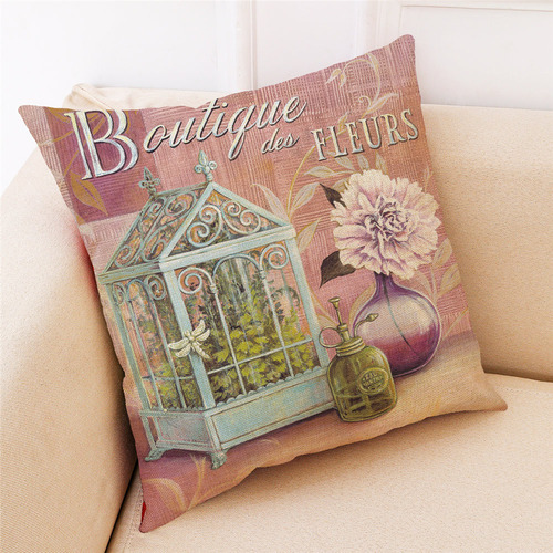 Funda De Cojín Para Decoración Del Hogar, Diseño De Flores,