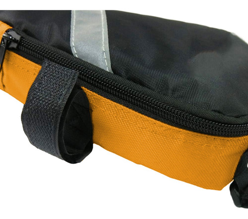 Bolso Alforja Triangular Cuadro Porta Objetos Para Bicicleta Amarillo