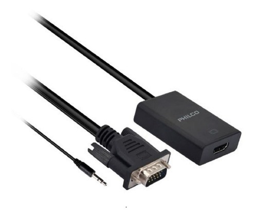 Adaptador Conversor Vga + Audio A Hdmi Full Hd Philco