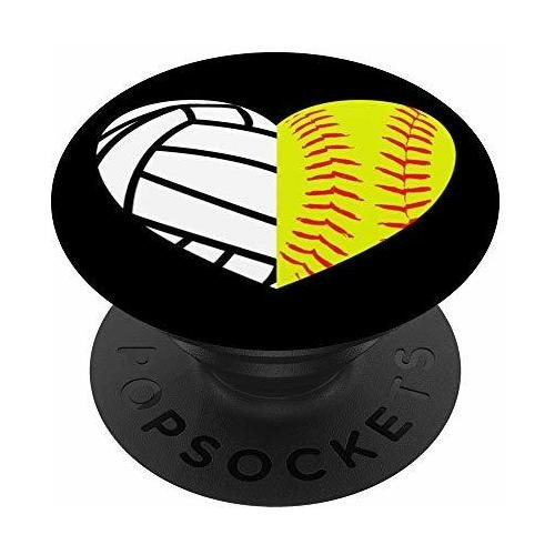 Voleall Softball Heart Popsockets Swappable B5s1m