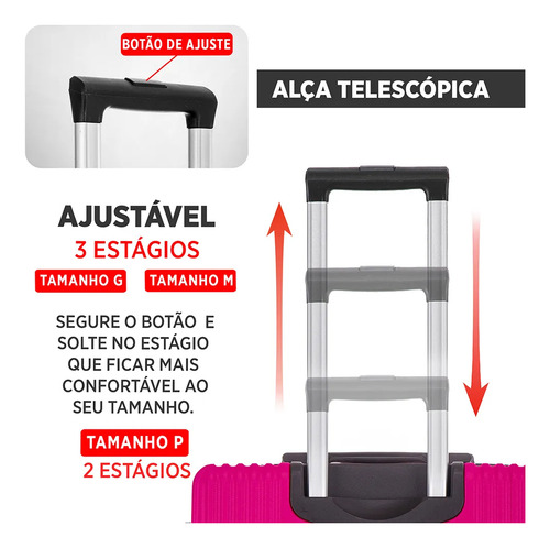 Mala De Bordo Rígida Modelo Clássico P Material Em Abs