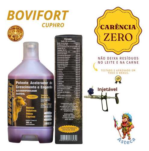 Modificador Orgânico Bovifort 500ml Vitamínico Gado