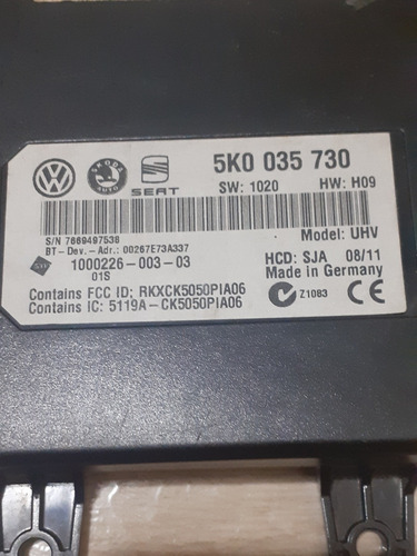 Módulo Bluetooth Jetta Passat 5k0035730 (Usado)