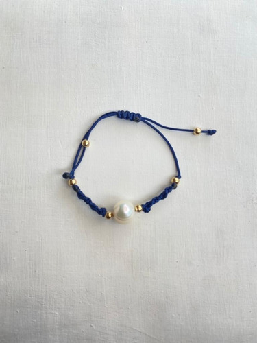 Pulsera Tejida Con Perla De Rio