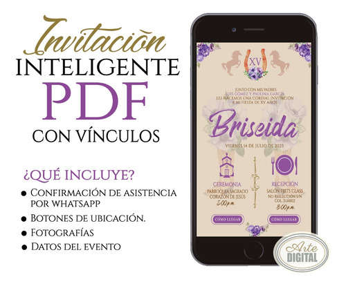 Invitación Digital Interactiva Vaquera Xv Años Ubicación 