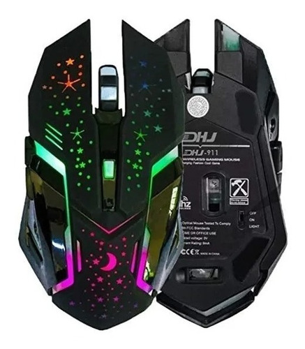 Mouse Gamer Wb-911 6 Botones 2.4ghz Bateria Recargable