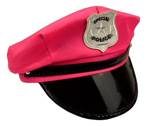 Chapéu Quepe Boina Policial Fantasia Carnaval Infantil Cor Rosa