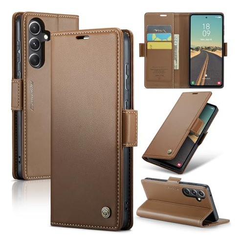 Funda Para Galaxy S23 Fe Cafe Piel Sintetica