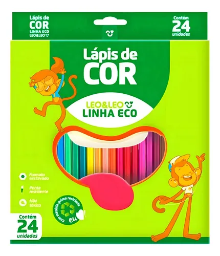 Lápis de cor Leo & 24 Cores 1119 kit 24u