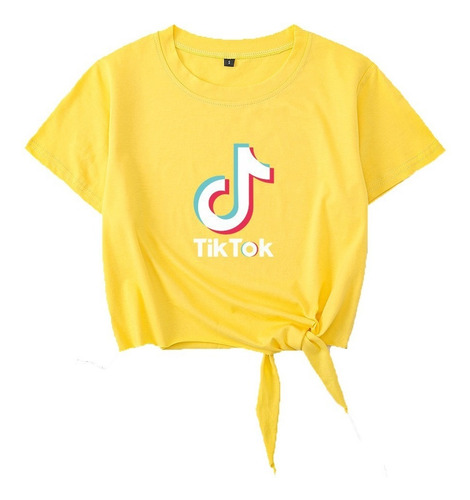 Tik Tok Manga Corta Algodón Ins Camiseta